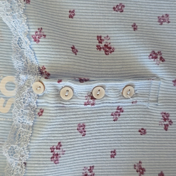 SO BRAND WOMENS JUNIOR SIZE BLUE WITH PURPLE FLOWERS TANK TOP SIZE LARGE - Picture 6 of 12